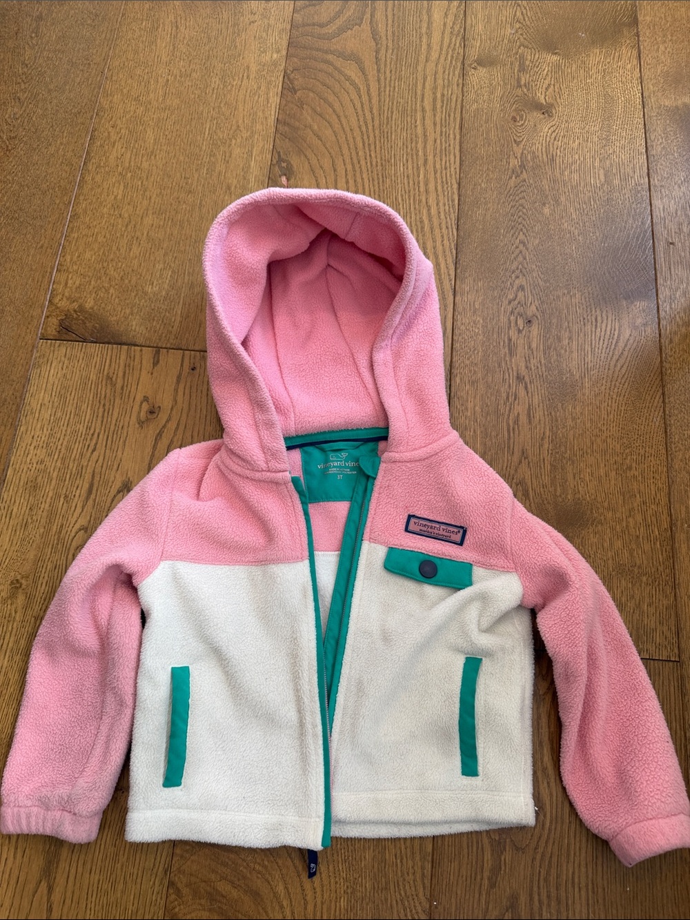 Vineyard Vines Kids Pink, White & Teal Fleece Hoodie